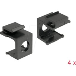DELOCK 86403 - Cubierta Keystone negra con paso de 8 mm 4 unidades
