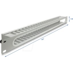 DELOCK 67278 - Panel de gestión de cables de 19" con abertura y protección de b