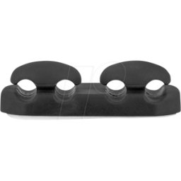 DELOCK 18445 - Portacables con 4 pasacables autoadhesivos negro juego 2 piezas