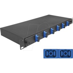 DELOCK 67000 - Caja de empalme de fibra óptica de 19", 6x SC dúplex OS2, 1RU