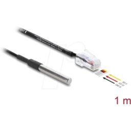 DELOCK 91384 - Cable de sonda de temperatura, DS18B20, RJ45, 1 m.