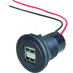 PROCAR BST 67321000 - Enchufe para caravana, 2x USB-A, 12/24V, 2x 2,5A/5V, negro
