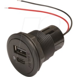 PROCAR BST 67341000 - Caravana - Toma de corriente, USB-C/A, 12/24 V, 3,6 A/5 V, negro