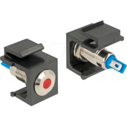 DELOCK 86464 - Keystone LED plano rojo 6 V, negro