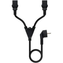 Nanocable Cable de Alimentación Duplo CEE7/M > 2xC13/H 3 M Negro