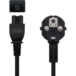 Nanocable Cable de Alimentación Trevo CEE7 Angular/M-C5/F 1.5 M Negro