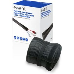 Ewent Manga Flexible EW1557 p/ Organizar Cables com Fecho 1000x85mm Preta