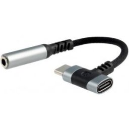 Nanocable 10.24.1207 cambiador de género para cable USB-C + USB-C 3.5 mm Negro