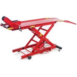 HBM mesa elevadora para motos 134,5 x 46 cm, rojo