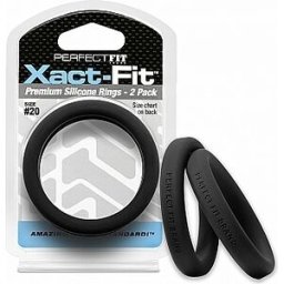 Perfect Fit Xact Fit Pack de 2 Anillos de Silicona 19 cm Negro