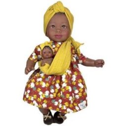 MUÑECA MARIA CON BEBE BROWN