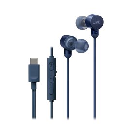 Auriculares JVC con cable USB-C Hi-Res Micrófono Azul control volumen intraurales