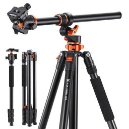 Trípode K&F CONCEPT T254A7-BH-28L profesional carbono eje central 360° hasta 2,3 m