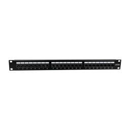 Panel de parcheo Lanview LVR-CAT6a-UTP-LSA 24 puertos 1U acero negro para rack 19