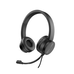 Auriculares Vultech HS-03 con cable USB-A para oficina y llamadas, negros