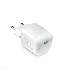 Cargador USB-C PURO GaN 30 W Carga rápida Blanco