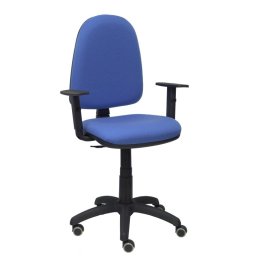 Piqueras y Crespo Ayna Bali Silla Oficina Brazos Regulables Ruedas de Parqué Azul Claro