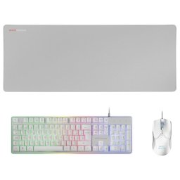 Mars Gaming MCPX Combo Teclado + Ratón + Alfombrilla XXL Blanco