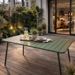 Concept Usine Mesa de jardín de 4 a 6 asientos 120 cm de verde