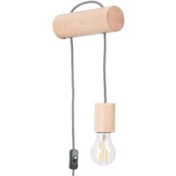 Wonderlamp Aplique de pared de madera madera natural con placa redonda de madera