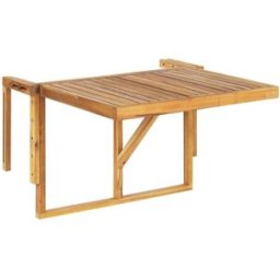 Beliani Mesa plegable 2 personas de madera marrón