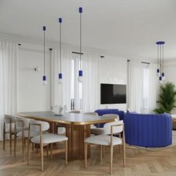 Wonderlamp Lámpara de techo azul moderno con esfera de cristal