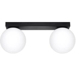 Wonderlamp Lámpara de techo rectangular negro con 2 esferas