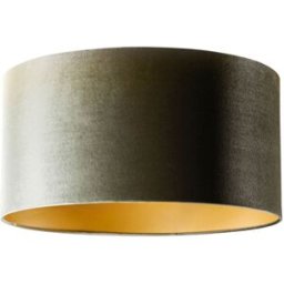 QAZQA Pantalla lámpara terciopelo verde dorado 50/50/25