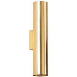 Wonderlamp Aplique de pared de metal dorado cepillado con 2 luces gu10