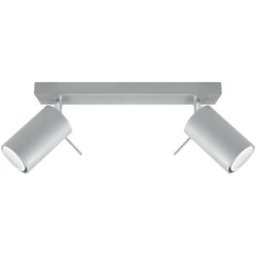 Wonderlamp Lámpara de techo gris 2 focos cilíndricos estilo industrial