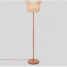 Maisons du Monde Lámpara de pie infantil de acero terracota y ratán