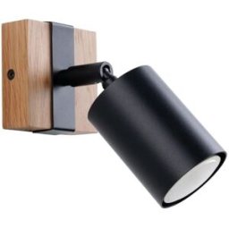Wonderlamp Aplique de pared de madera negro gu10