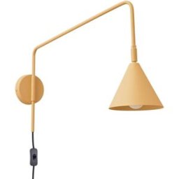 Wonderlamp Aplique de pared de acero dorado lineal e14