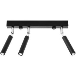 Wonderlamp Lámpara de techo moderno de metal negro con 3 focos