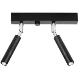 Wonderlamp Lámpara de techo moderno de metal negro con 2 focos