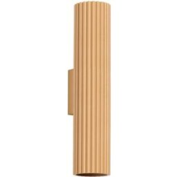Wonderlamp Aplique de pared de aluminio dorado con 2 luces con 2 focos orientable