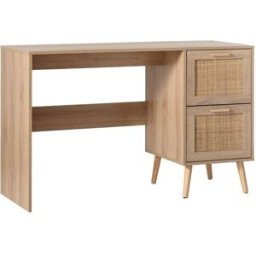 Klast Home Mesa escritorio en ratán 120 cm x 76 cm