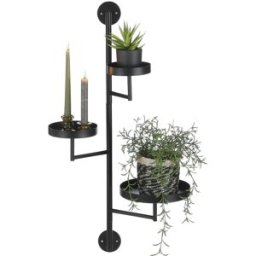 Mica Decorations Estantería de pared perry negro h80xb23xl30cm