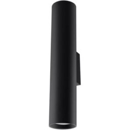 Wonderlamp Aplique de pared de metal negro con 2 luces gu10