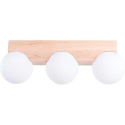 Wonderlamp Lámpara de techo estilo escandinavo de madera y 3 esferas