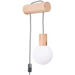 Wonderlamp Aplique de pared de madera madera natural con placa redonda de madera