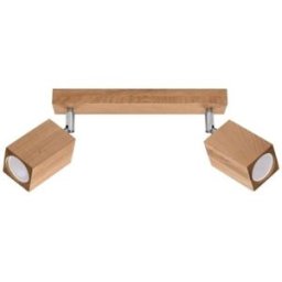 Wonderlamp Lámpara de techo con 2 focos rectangulares de madera