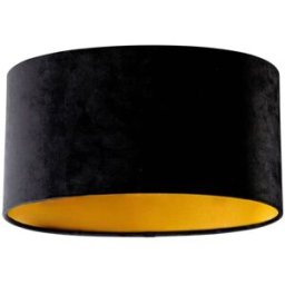 QAZQA Pantalla lámpara terciopelo negro ovalada 35/23/18