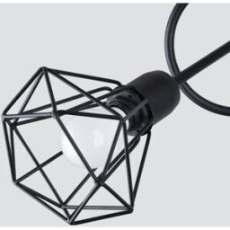 Wonderlamp Lámpara de techo negro con 3 luces y diseño industrial geométrico