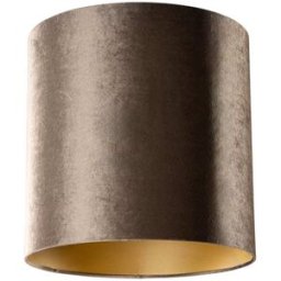 QAZQA Pantalla lámpara terciopelo marrón dorado 40/40/40