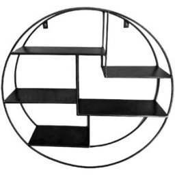 Decoclico Estantería de pared redonda negra d60