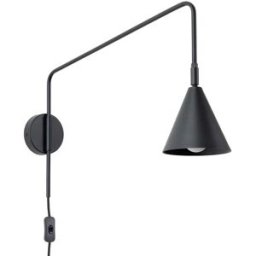 Wonderlamp Aplique de pared de acero negro lineal e14