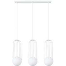 Wonderlamp Lámpara colgante blanco con 3 esferas de cristal
