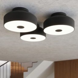 Wonderlamp Lámpara de techo negro moderno con 4 luces