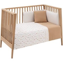 Cambrass Juego 2 piezas funda nórdica cuna 70 110x170x3 cm beige